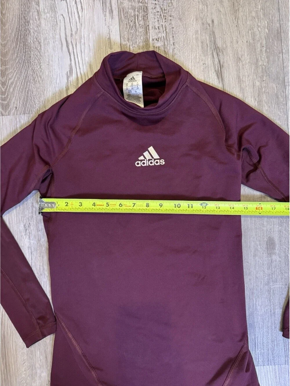 Adidas Men’s XS Maroon Mock Neck Long Sleeve Compression Training Shirt
